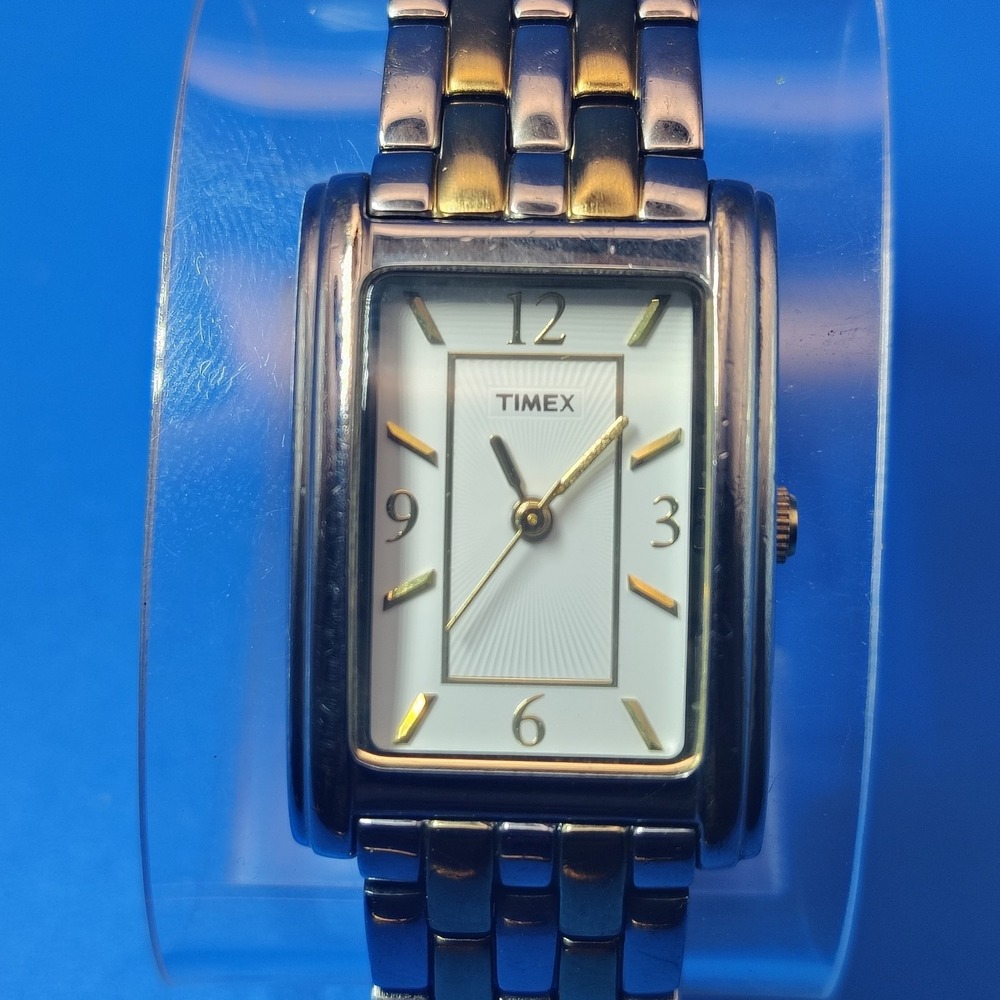 Vintage 2003 Timex Tank Two Tone 29mm  Women's Quartz Watch Restored‎ Size 5.5